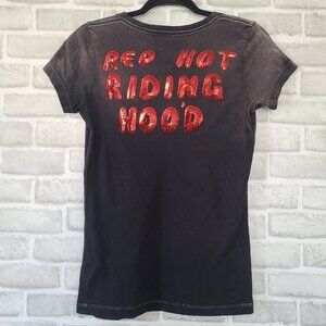 True Religion Red Hot Riding Hood Sequined Tshirt Fade Ombre Small Streetwear